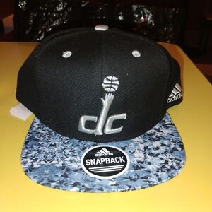 Adidas Black and Gray Washington Wizards Snapback Hat with Blue Brim